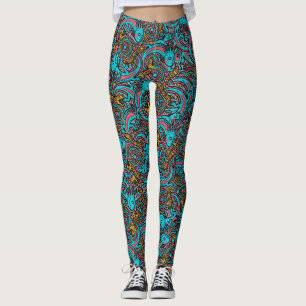 Aztekischer Gott Xolotl kämpft gegen Jaguar-Kampf- Leggings