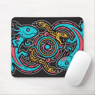 Aztekischer Gott Xolotl kämpft gegen Jaguar-Kampf- Mousepad