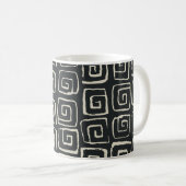 Aztekischer Hintergrund Vintages Retromuster Kaffeetasse (VorderseiteRechts)