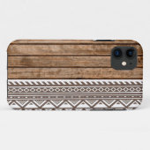 Aztekischer hölzerner Plattendruck Case-Mate iPhone Hülle (Rückseite (Horizontal))