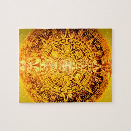 Aztekischer Kalender-Goldeffekt Puzzle (Horizontal)