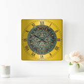 Aztekischer Kalender Quadratische Wanduhr (Zuhause)