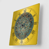 Aztekischer Kalender Quadratische Wanduhr (Winkel)