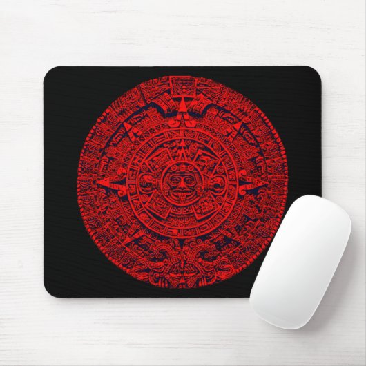 Aztekischer Kalender - Rot Mousepad (Mit Mouse)