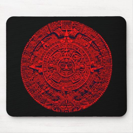 Aztekischer Kalender - Rot Mousepad (Vorne)