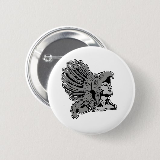 aztekischer Krieger Button (Vorne & Hinten)