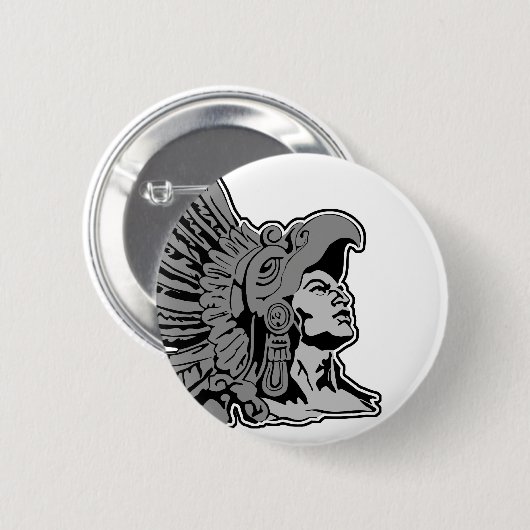 aztekischer Krieger Button (Vorne & Hinten)