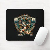 Aztekischer Krieger Fitnessstudio Gewichtheben Bod Mousepad (Mit Mouse)
