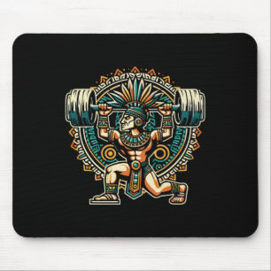 Aztekischer Krieger Fitnessstudio Gewichtheben Bod Mousepad