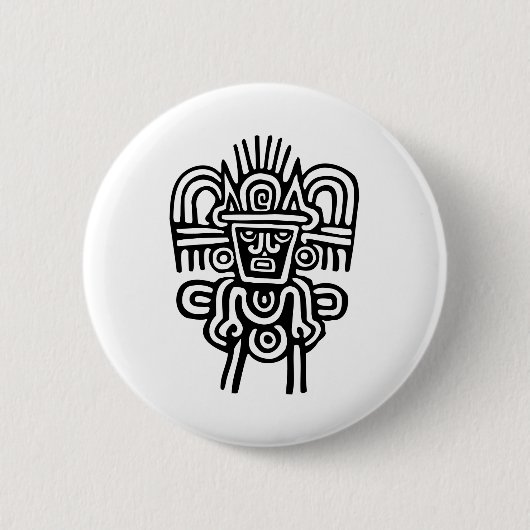 Aztekischer Mann Button (Vorderseite)
