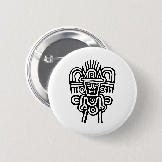 Aztekischer Mann Button (Vorne & Hinten)