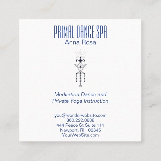 *~* aztekischer Stammes- heiliger Quadratische Visitenkarte (Rückseite)