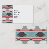Aztekischer Stammes- Muster-Ureinwohner-rotes Blau Visitenkarte (Vorne/Hinten)