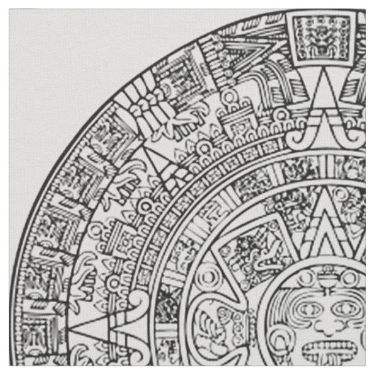 Aztekischer Sun-Mayakalender auf IRGENDEINER Stoff (Nahaufnahme)
