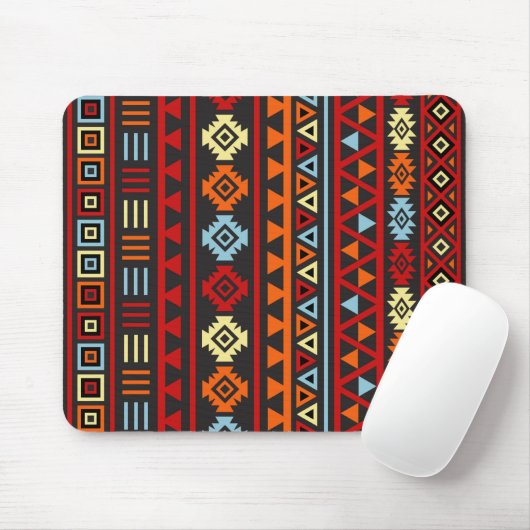 Aztekisches Art-Fahrwerk (V) Ptn - orange Gelb-Rot Mousepad (Mit Mouse)
