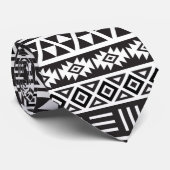 Aztekisches Art-Wiederholungs-Muster - Monochrom Krawatte (Gerollt)