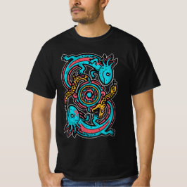 Aztekisches Axolotl Xolotl Stammesmuster Mythologi T-Shirt