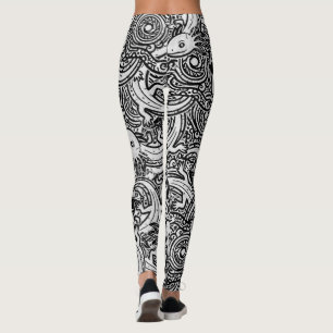 Aztekisches Axolotl Xolotl Stammesmuster Schwarz & Leggings