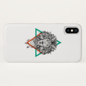 Aztekisches geometrisches Löwe-Porträt Case-Mate iPhone Hülle (Rückseite (Horizontal))