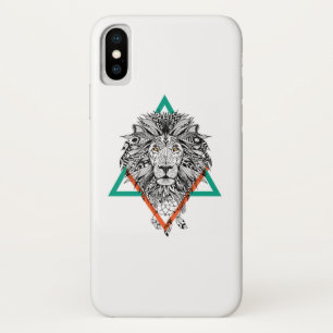 Aztekisches geometrisches Löwe-Porträt Case-Mate iPhone Hülle