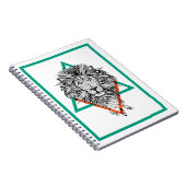 Aztekisches geometrisches Löwe-Porträt Notizblock (Rechte Seite)