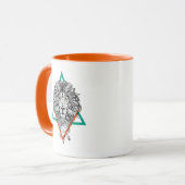 Aztekisches geometrisches Löwe-Porträt Tasse (Vorderseite Links)