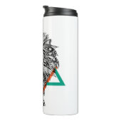 Aztekisches geometrisches Löwe-Porträt Thermosbecher (Nach rechts gedreht)
