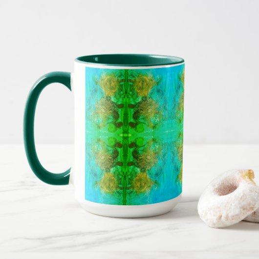Aztekisches grünes Abenteuer Tasse (Mit Donut)