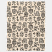 Aztekisches Inspiriertes Muster Fleecedecke (Vorderseite)