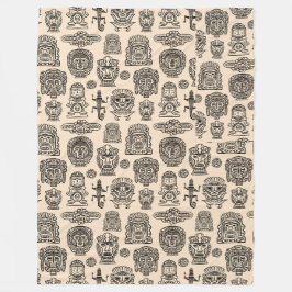 Aztekisches Inspiriertes Muster Fleecedecke