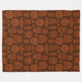 Aztekisches Inspiriertes Muster Fleecedecke (Vorderseite (Horizontal))