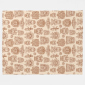 Aztekisches Inspiriertes Muster Fleecedecke (Vorderseite (Horizontal))