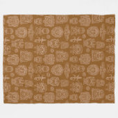 Aztekisches Inspiriertes Muster Fleecedecke (Vorderseite (Horizontal))
