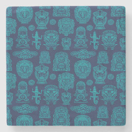 Aztekisches Inspiriertes Muster Steinuntersetzer