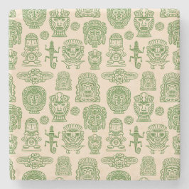 Aztekisches Inspiriertes Muster Steinuntersetzer
