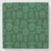 Aztekisches Inspiriertes Muster Steinuntersetzer (Vorderseite)