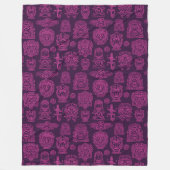 Aztekisches Inspiriertes rosa Muster Fleecedecke (Vorderseite)
