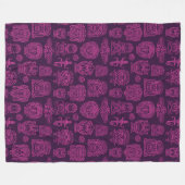 Aztekisches Inspiriertes rosa Muster Fleecedecke (Vorderseite (Horizontal))
