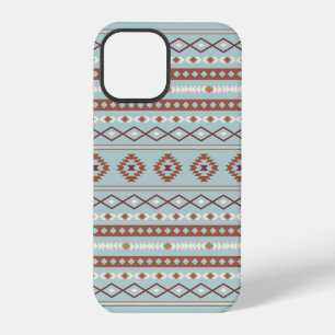 Aztekisches Mischmotiv-Muster Rost Creme Blau iPhone 12 Pro Hülle