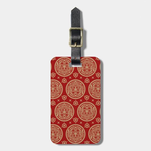 Aztekisches Muster Gepäckanhänger (Vorderseite vertikal)