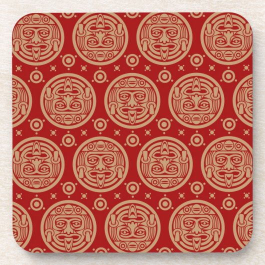 Aztekisches Muster Getränkeuntersetzer (Vorderseite)