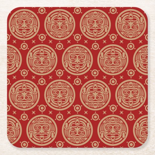 Aztekisches Muster Rechteckiger Pappuntersetzer (Vorderseite)