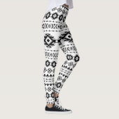 Aztekisches Muster Schwarzweiss Leggings (Rechts)