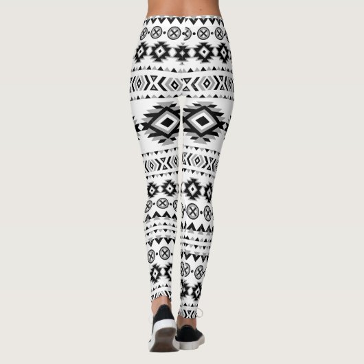 Aztekisches Muster Schwarzweiss Leggings (Rückseite)