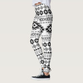 Aztekisches Muster Schwarzweiss Leggings (Links)