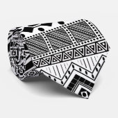 Aztekisches Schwarzweiss-Muster Krawatte (Gerollt)