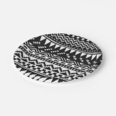 Aztekisches Schwarzweiss-Stammes- Pappteller (Schrägansicht)