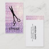 aztekisches Stammes- Galaxierosa lila Visitenkarte (Vorne/Hinten)