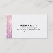 aztekisches Stammes- Galaxierosa lila Visitenkarte (Rückseite)