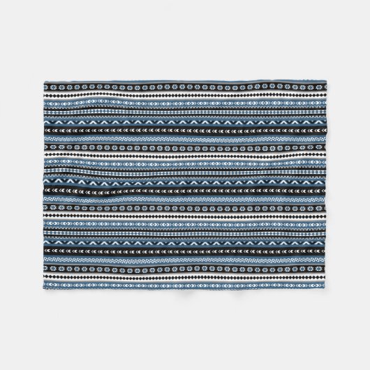 Aztekisches Stammes- Muster/blaues graues Fleecedecke (Vorderseite (Horizontal))